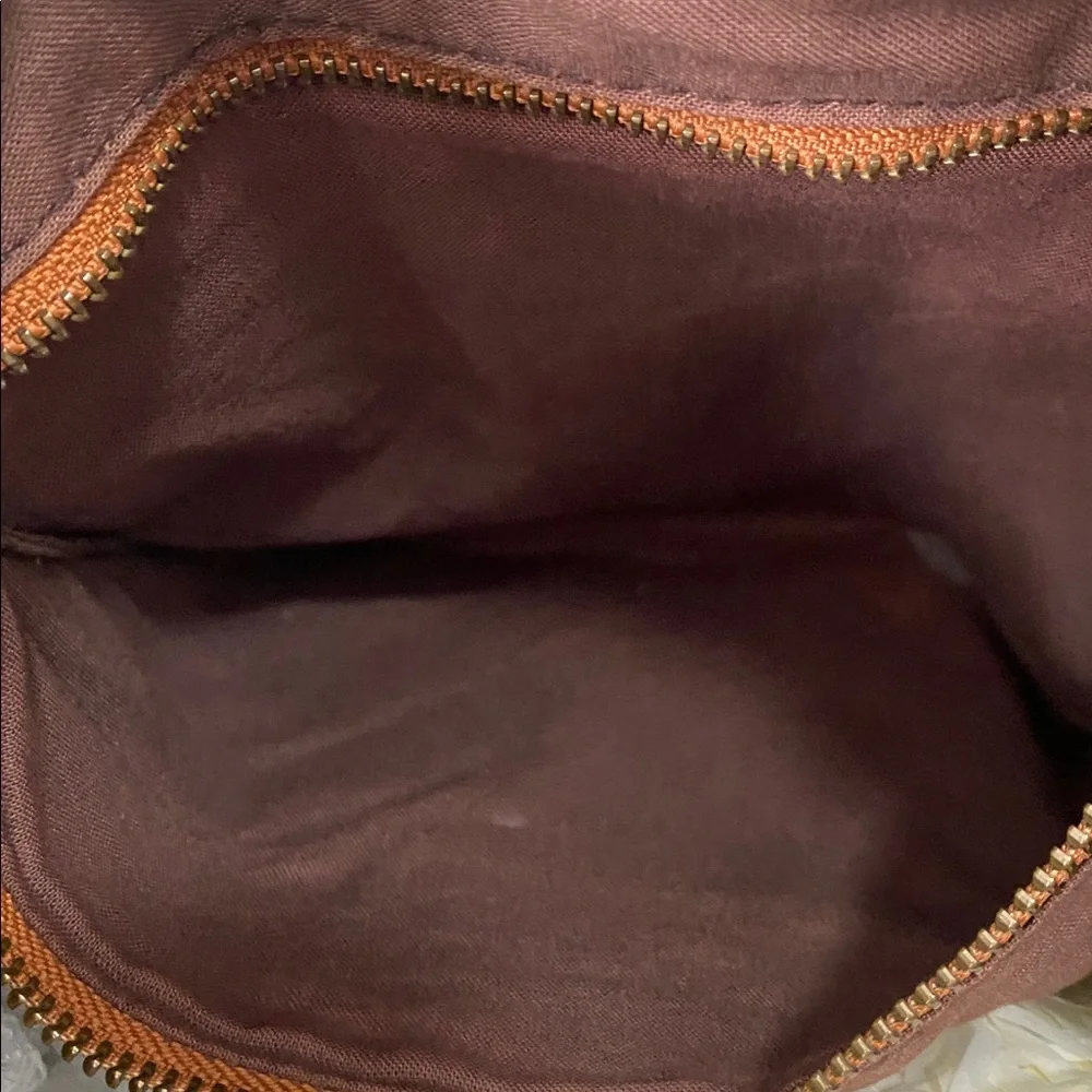 Lucky Brand Vintage Brown Pebbled Leather Hobo Slouchy Whipstitched Bag